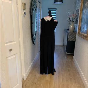 Black Pantsuit w/Rose Gold Chain on White Collar